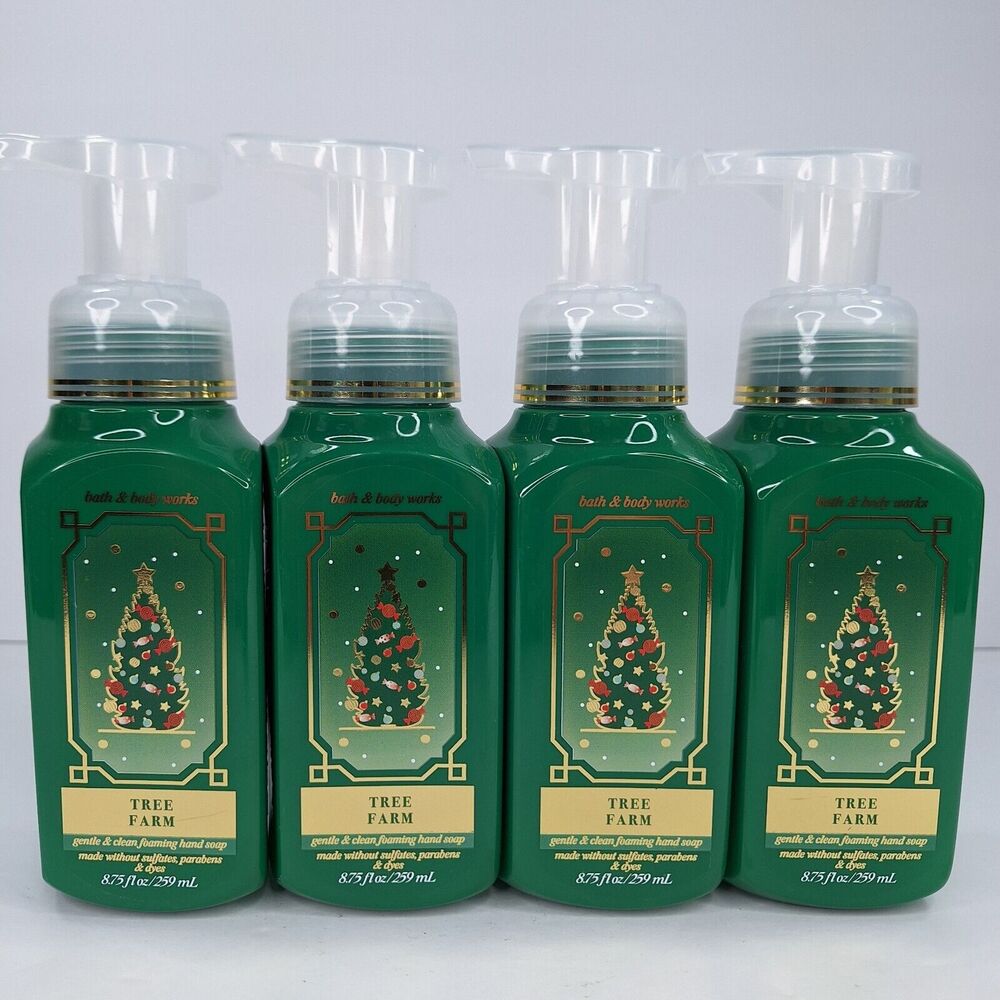 4 Tree Farm Gentle Foaming Hand Soap Wash 8.75 oz ea Pine Cedar Bath Body Works - Picture 1 of 5